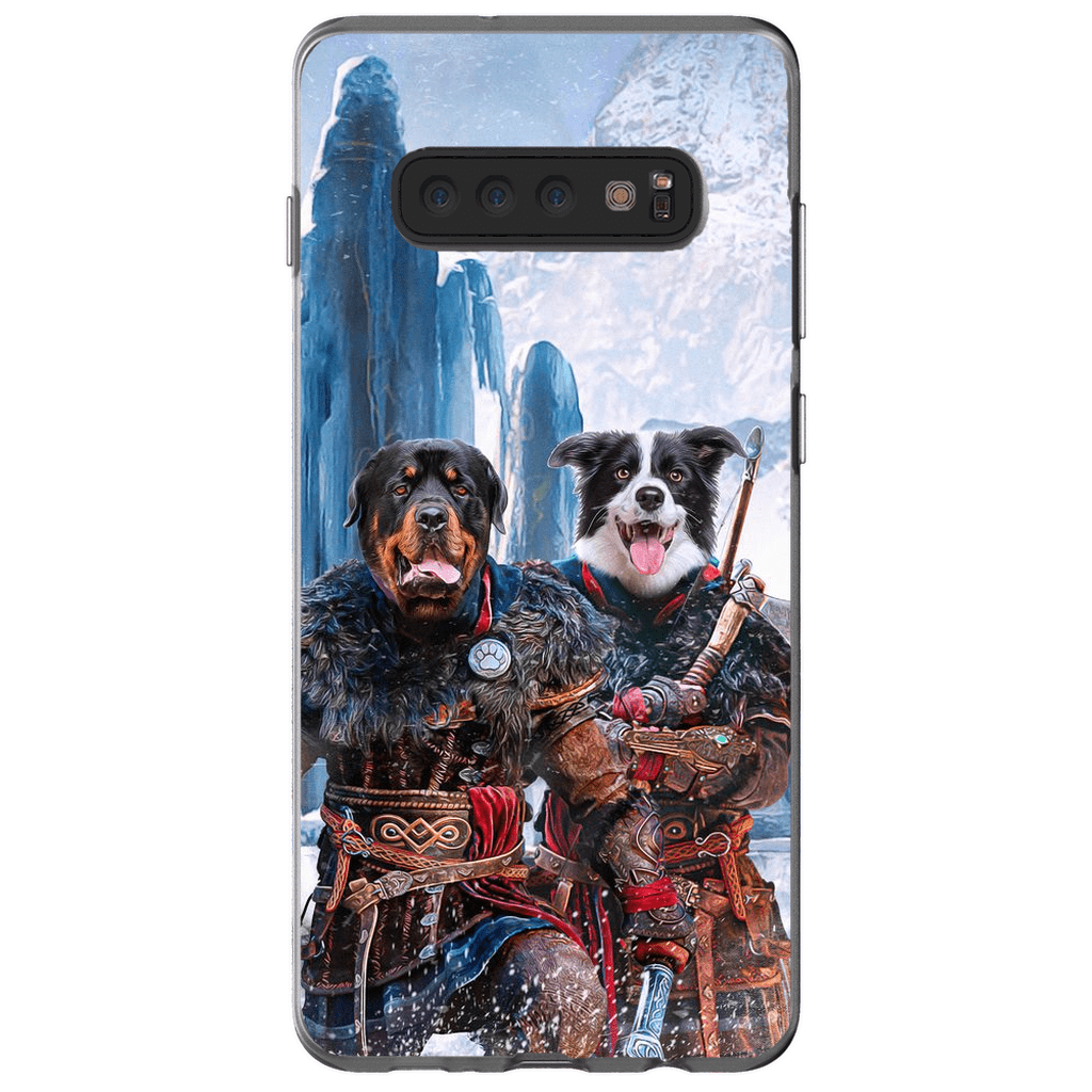 Funda personalizada para teléfono con 2 mascotas &#39;The Viking Warriors&#39;