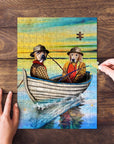 Puzzle personalizado de 2 mascotas 'Los Pescadores'