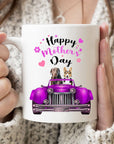 Taza personalizada para mamá mascota 'Coche clásico del Día de la Madre'