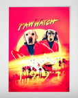 Póster personalizado para 2 mascotas 'Paw Watch'