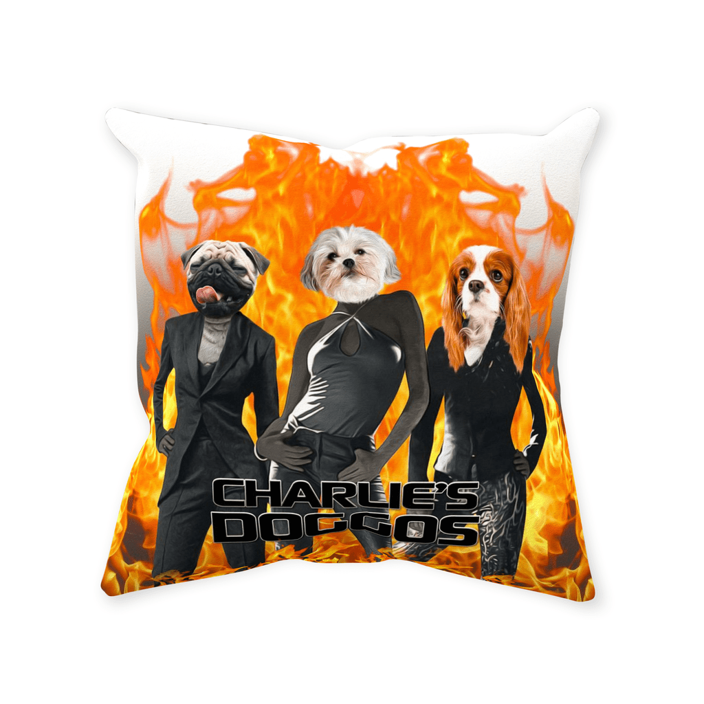 Cojín personalizado para 3 mascotas &#39;Charlie&#39;s Doggos&#39;