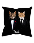 Cojín personalizado para 2 mascotas 'The Catfathers'