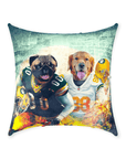 Cojín personalizado para 2 mascotas 'Green Bay Doggos'