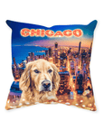 Cojín para perro personalizado 'Doggos of Chicago'