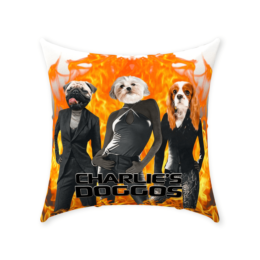 Cojín personalizado para 3 mascotas &#39;Charlie&#39;s Doggos&#39;