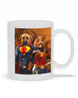 Taza personalizada para 2 mascotas 'Superdog &amp; Wonder Doggette'