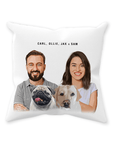 Cojín personalizado moderno para 2 mascotas y humanos