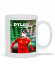 Taza personalizada para mascotas 'Wales Doggos Euro Football'