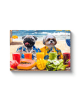 Lienzo personalizado para 2 mascotas 'The Beach Dogs'