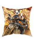 Cojín personalizado para 2 mascotas 'Dogati Riders'