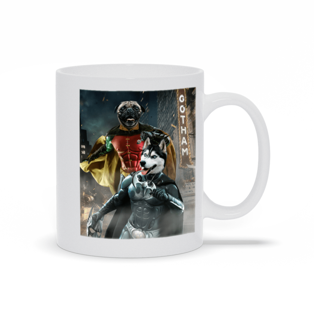 Taza personalizada para 2 mascotas &#39;Bat Dog &amp;amp; Robpaw&#39;