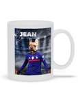 Taza personalizada para mascotas 'France Doggos Soccer'