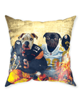 Cojín personalizado para 2 mascotas 'Pittsburgh Doggos'