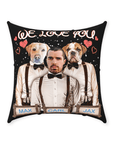 Almohada personalizada para mascotas/humanos 'Te amamos'