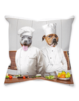 Cojín personalizado para 2 mascotas 'The Chefs'