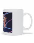 Taza personalizada con 3 mascotas 'Retrato Lazer de los años 80 (2 machos/1 hembra)'