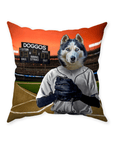 Cojín para perro personalizado 'El jugador de béisbol'