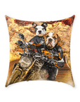 Cojín personalizado para 2 mascotas 'Dogati Riders'