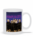 Taza personalizada para 4 mascotas 'Jorobas en la ciudad'