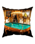 Cojín personalizado para 4 mascotas 'The Pool Players'