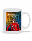 Taza personalizada para mascotas 'Russia Doggos Soccer'