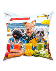 Cojín personalizado para 3 mascotas 'The Beach Dogs'