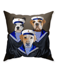 Cojín personalizado con 3 mascotas 'The Sailors'