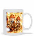 Taza personalizada para 2 mascotas 'Los Bomberos'