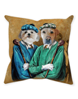 Cojín personalizado para 2 mascotas 'The Golfers'