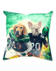 Cojín personalizado para 2 mascotas 'New York Jet-Doggos'