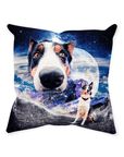 Cojín personalizado para 2 mascotas 'Doggo in Space'