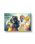 Lienzo personalizado para 2 mascotas 'Green Bay Doggos'