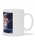 Taza personalizada para 4 mascotas 'Retrato Lazer de los años 80 (4 hembras)'