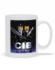 Taza personalizada para 2 mascotas Gatos en negro