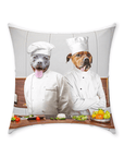 Cojín personalizado para 2 mascotas 'The Chefs'