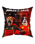 Cojín personalizado para 2 mascotas 'Belgium Doggos'