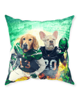 Cojín personalizado para 2 mascotas 'New York Jet-Doggos'