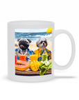 Taza personalizada para 2 mascotas 'The Beach Dogs'