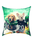 Cojín personalizado para 2 mascotas 'New York Jet-Doggos'