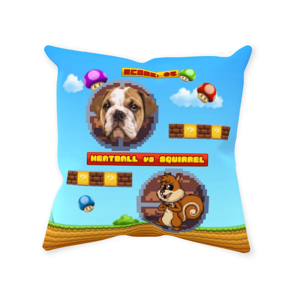 Cojín decorativo Mascota personalizada de videojuego retro