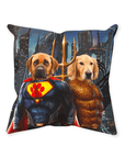 Cojín personalizado para 2 mascotas 'Superdog &amp; Aquadog'