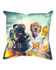 Cojín personalizado para 2 mascotas 'Green Bay Doggos'