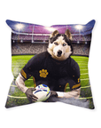 Cojín para perro personalizado 'El jugador de rugby'