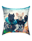 Cojín personalizado para 2 mascotas 'Jacksonville Doggos'