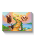 Lienzo personalizado para 2 mascotas 'The Rainbow Bridge 2 Pet'