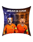 Cojín personalizado para 2 mascotas 'Holland Doggos'