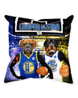 Cojín personalizado para 2 mascotas 'Golden State Doggos'