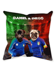 Cojín para 2 mascotas personalizado 'Italy Doggos'