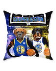 Cojín personalizado para 2 mascotas 'Golden State Doggos'