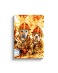 Lienzo personalizado para 2 mascotas 'Los Bomberos'